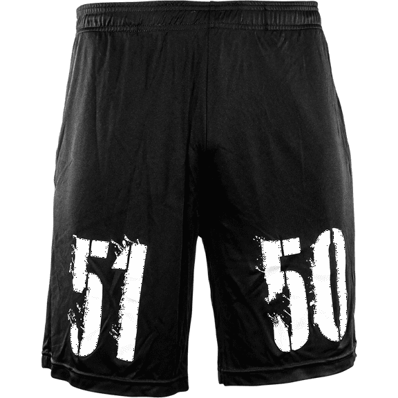 5150 Black Mens Workout Shorts, Athletic Basketball Gym Shorts with 5150 written in white , Lightweight Polyester Workout, Exercise Fitness Clothes for Bodybuilding - L