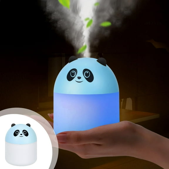 RAPOBRIX Humidifier for Bedroom/Baby - Auto Humidity Large Room 250ml Panda Silent Spray with USB Night Light for Home/Office
