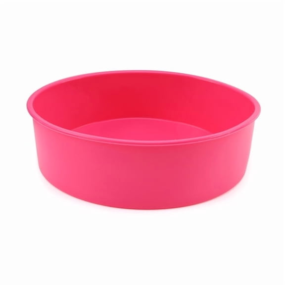 Nvzi-c Silicone Round Cake Pans, 6 Inch Non-Stick Cake Mold Baking Tins for Cake Pancakes,Dark Pink