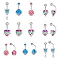 thumbnail image 5 of K-KED Body Piercing Heart Navel Ring Belly Navel Belly Bar Navel Delicate Jewelry Button Rings-3, 5 of 9