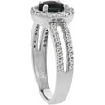 thumbnail image 2 of Rag Jewels 2.45 Ct Round Cut Black Diamond Wedding Engagement Thanksgiving Christmas Halo Ring 14K White Gold Plated 925 Sterling Silver For Women's -4, 2 of 3