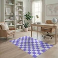 thumbnail image 2 of ODIKA Purple Interlocking Checkerboard Minimalist Tone Block Checkered Pet Friendly & Kids Safe Play for Playroom, Bedroom, Reading Nook, 2 of 7