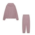 thumbnail image 4 of Daznico Women's Hoodie & Joggers Set - Long Sleeve Comfortable Two Piece Outfit for Fall Winter, Casual Lounge Wear,Color:Pink,Size:S, 4 of 4