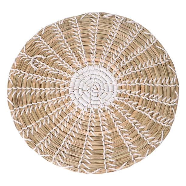 Decoración De Pared, Cesta De Decoración De Pared De Hierba Bohemia, Cesta Colgante De Pared Tejida Para Sala De Estar, Dormitorio, Decoración Del Hogar Vogacara HA044458-06