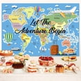 thumbnail image 2 of Let The Adventure Begin Backdrop, Adventure Awaits Travel Themed World Map Photography Background, Graduation Birthday Baby Shower Party Decorations Backdrop Photo Booth Studio Props 7x5ft, 2 of 5