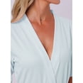 thumbnail image 5 of DARING DIVA Bathrobe Waffle Terry Shawl Collar Tie Short Sleeve L Blue, 5 of 7