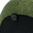 thumbnail image 6 of Nest 19.5" Low Round Upholstered Ottoman with Moss Green Fleeced Teddy Fabric, 6 of 6