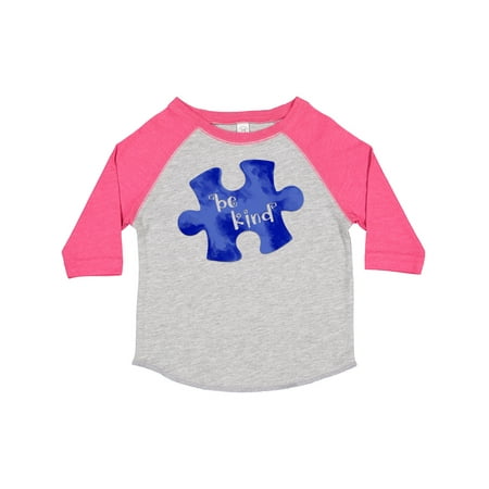 

Inktastic Autism Awareness Be Kind Dark Blue Puzzle Piece Gift Toddler Boy or Toddler Girl T-Shirt