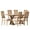 Beige/Natural, variant on Noble House Beckstrom Wood and Cane 7-Piece Expandable Dining Set, Black and Gray