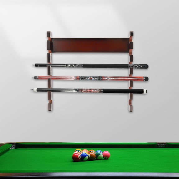 6 Sticks Pool Cue Rack Wall Mounted, Horizontal Storage, Billiard Cue Holder for Home Games Rooms