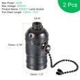 thumbnail image 2 of Uxcell 1/8IP Thread Screw Pull Switch Bulb Holder E26 E27 Lamp Socket Black 2 Pack, 2 of 5