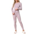 thumbnail image 2 of INSPIRE CHIC Womens Thermal Underwear Sets Lightweight Ultra Soft Long Sleeve Shirt Legging Set Base Layer Winter Thermals Long Johns 2XL Purple, 2 of 5