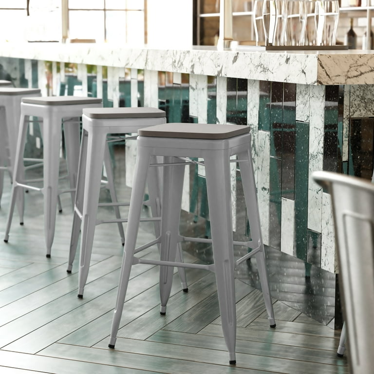 Teal backless bar stools deals