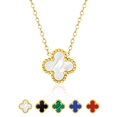 thumbnail image 1 of JeenMata Collar con Colgante de Flor Blanca Bañado en Oro Amarillo, 1 of 6