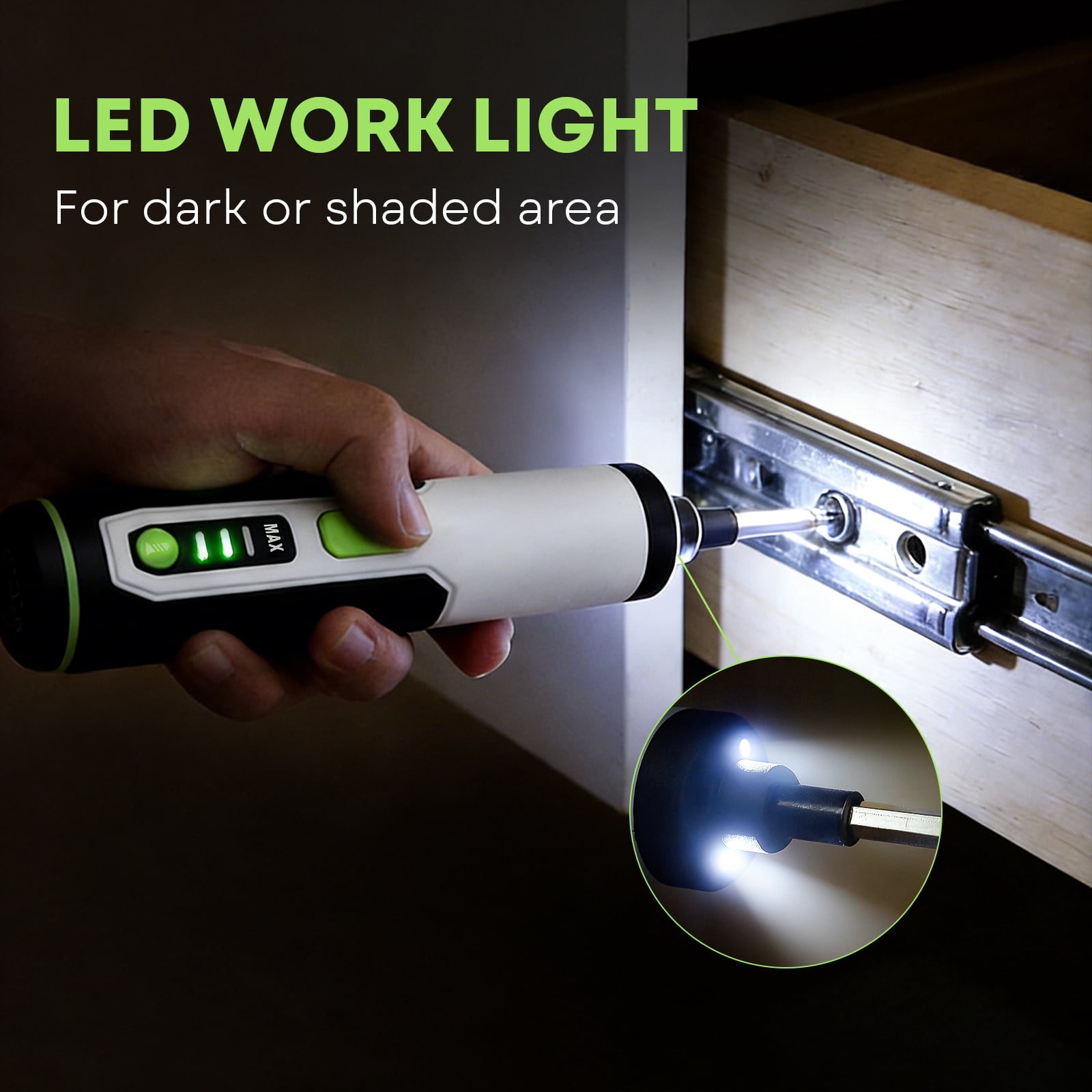 VCAN ACTIVE Rechargeable Cordless Electric Screwdriver Kit with 10 Bits, 3 Torque, LED Light, Portable Power Tool for Home & Bike Repair