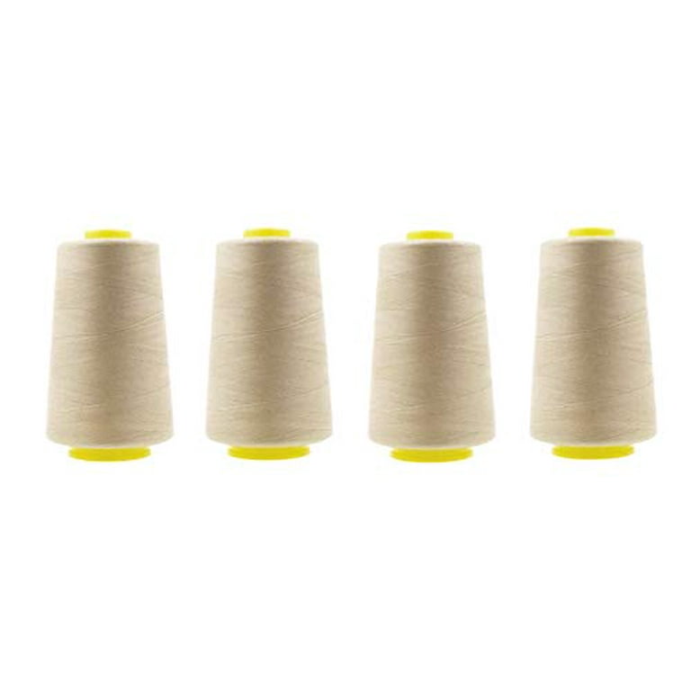 Mandala Crafts All Purpose Sewing Thread from Polyester for Serger Overlock Quilting Sewing Machine Pack of 4 40s/2 White