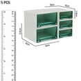 thumbnail image 3 of Caja de almacenamiento de cajones de , organizador de cajones apilables, caja de almacenamiento de plástico con cajón y compartimentos, y verde, 3 of 8