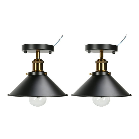 Lampe de Plafond Industrielle, Lampe de Plafond Résistante à l'Usure en Fer Forgé Noir 85-240V pour Salon pour Extérieur