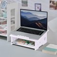 thumbnail image 1 of DPTALR Support en Bois et Plastique pour Ordinateur Portable Étagère de Rangement pour Bureau, 1 of 6
