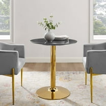 Modway Verne 28" Artificial Marble Dining Table in Gold Black