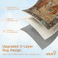 thumbnail image 4 of Moynesa 5'x7' Vintage Tiger Area Rug, Boho Traditional Washable Rug for Living Room Bedroom Dining Sunroom, Distressed Botanical Floral Accent Carpet, Soft Low Pile Non Slip Stain Resistant, Camel, 4 of 12