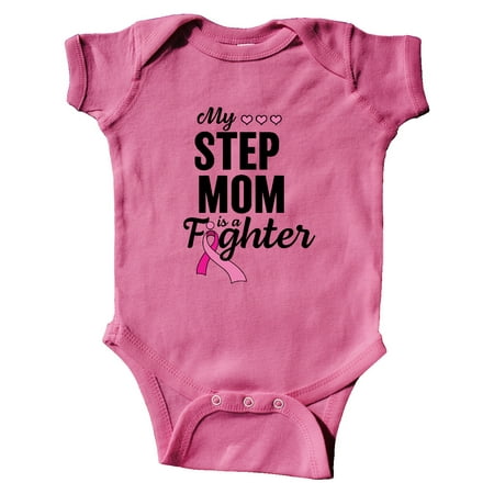 

Inktastic Breast Cancer Awareness My Step Mom is a Fighter Gift Baby Boy or Baby Girl Bodysuit