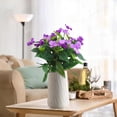 thumbnail image 3 of Artificial Impatiens Flowers for Outdoor Flowers UV Resistant Faux Flowers Impatiens Bushes Silk Artificial Flowers Bouquet for Patio Home Garden Yard Porch Table Vase Decor, 1Pc(Purple,15.7x13"), 3 of 8