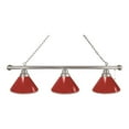 thumbnail image 1 of Holland Bar Stool BL3CHRed Red 3 Shade Pool Billiard Light, Chrome, 1 of 1