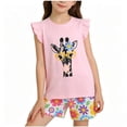 thumbnail image 2 of Amidoa Girls 2 Piece Outfits Summer Clothes Cute Graphic Tank Top and Casual Shorts Kids Clothing Sets Black Size 18, 2 of 5