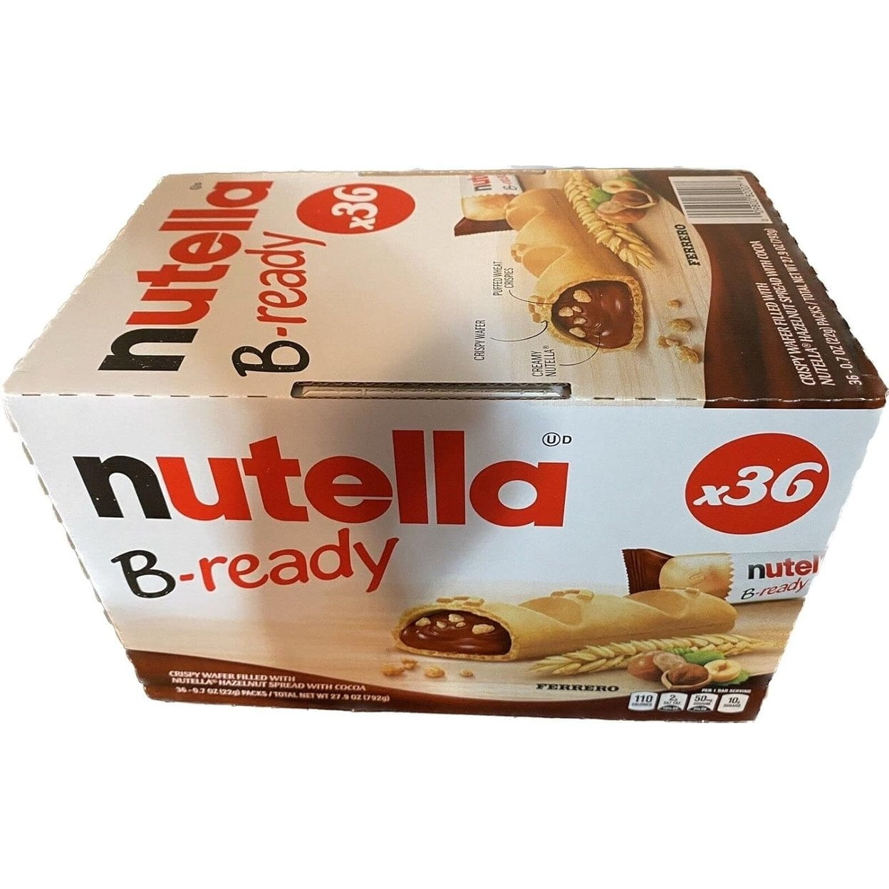 Nutella B-Ready Crispy Wafers 0.7 Ounce (Pack of 36)