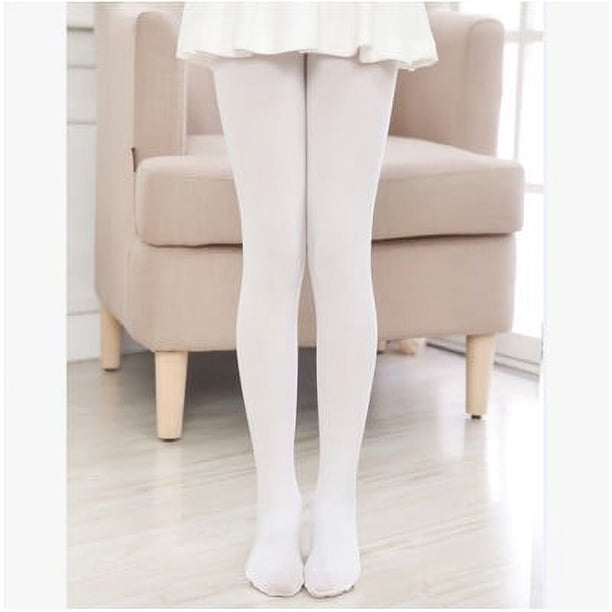 Calcetines de baile profesionales finos para niños, medias de seda antigancho blancas de terciopelo 80d para Ballet de excavación, primavera y verano