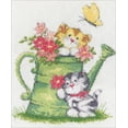 thumbnail image 3 of Design Works Counted Cross Stitch Kit 8"X10"-Watering Can Cats (14 Count), 3 of 3