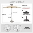 thumbnail image 5 of wikiwiki 10 FT Patio Umbrellas Outdoor Table Market Umbrella with Push Button Tilt/Crank, Fade Resistant Waterproof POLYESTER DTY Canopy for Garden, Lawn, Deck, Backyard & Pool, Beige, 5 of 5