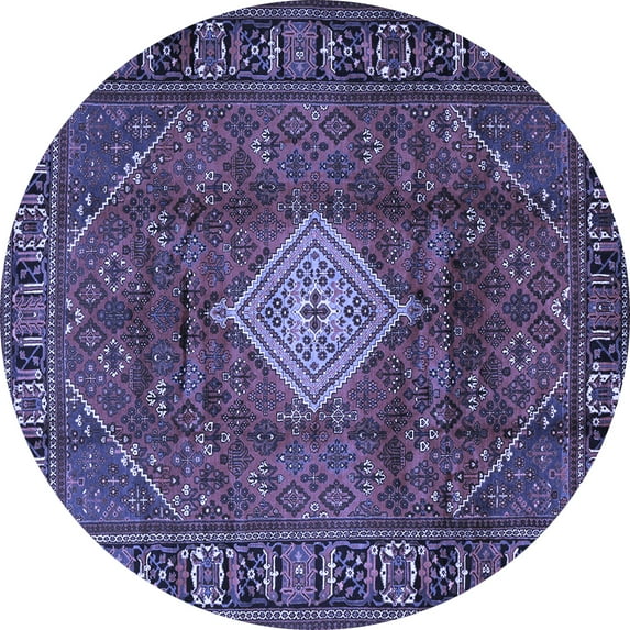 Ahgly Company Indoor Round Persian Blue Traditional Area Rugs, 3' Round
