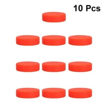 HEMOTON 10 Pcs Adjustable Hardness Rubber Ice Hockey Pucks Matte Hockey Balls Sports Supplies for Roller Street Hockey(Orange)