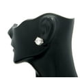thumbnail image 3 of 5mm Round Cut Clear Cubic Zirconia 4-Prong Magnetic Stud Earrings, Silver-Tone, 3 of 3