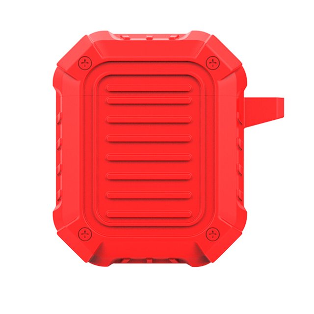 pitrice Earphone Case Silicone Cover Wireless Headphone Case Shell Replacement for AirPods 1/2, Red