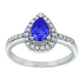 thumbnail image 4 of ELYA Jewelry Women's Pear-Cut Blue Cubic Zirconia Sterling Silver Ring, 4 of 4