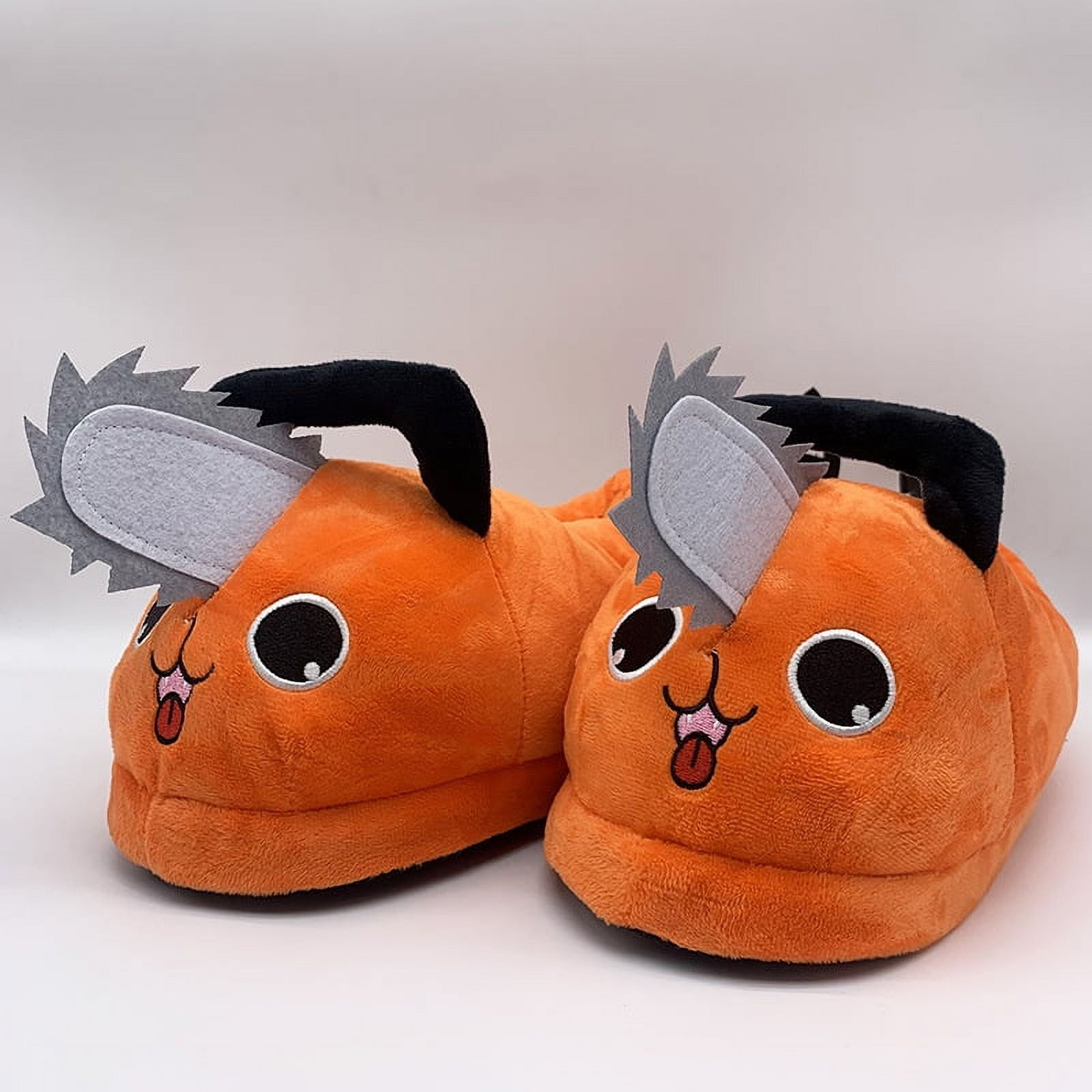 Chainsaw Man Pochita Slippers Toys Winter Warm Plush Shoes 11'' Long For Kids Youth Home