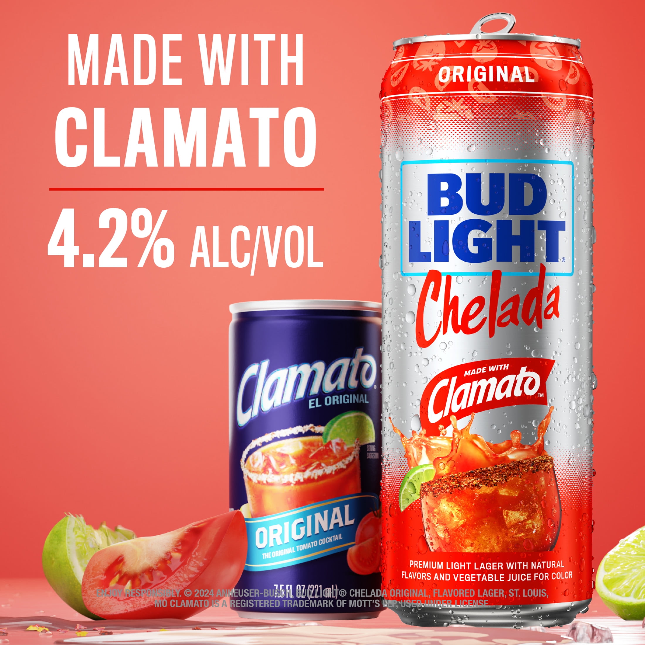 Bud Light Original American Chelada Beer 12 pack 12 fl oz Aluminum Cans 4.2% ABV