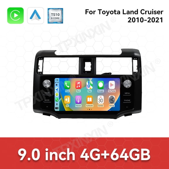 TPXINXIN 9 inch car radio audio video navigation with Ips screen Android 14 carplay for Toyota Land Cruiser 2010-2021
