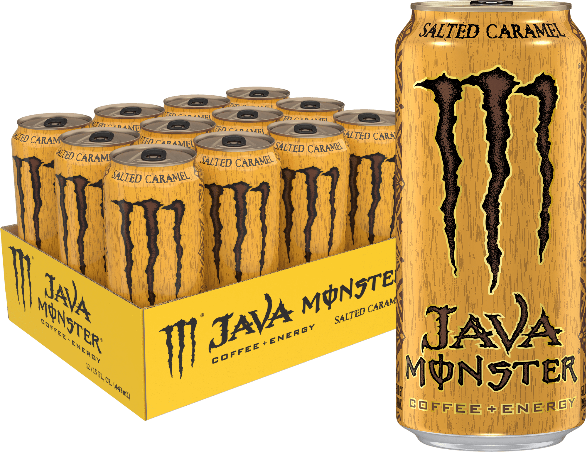 (12 cans) Java Monster Salted Caramel, Coffee + Energy, 15 fl oz