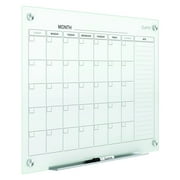 Quartet Infinity Glass Magnetic Calendar Board 36 x 24 3 x 2 White Surface -