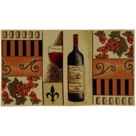 Rugnur Cucina French Wine Gl Cream Orange Kitchen Area Rug Rugnur Cucina French Wine Gl Cream Orange Kitchen Area Rug