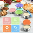 thumbnail image 7 of 6Pcs Stainless Steel Salad Dressing Container to Go, 1.7 oz Capacity, Condiment Containers With Leakproof Silicone Lids for Lunch Boxes, Picnics and Travel (Mix Color), 7 of 7