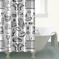 thumbnail image 4 of Black and White Football Elements Pattern Shower Curtain 72"x72" ,Bathroom Decorative Shower Curtains Set with 12 Hooks,Modern Waterproof Washable Shower Curtain, 4 of 6