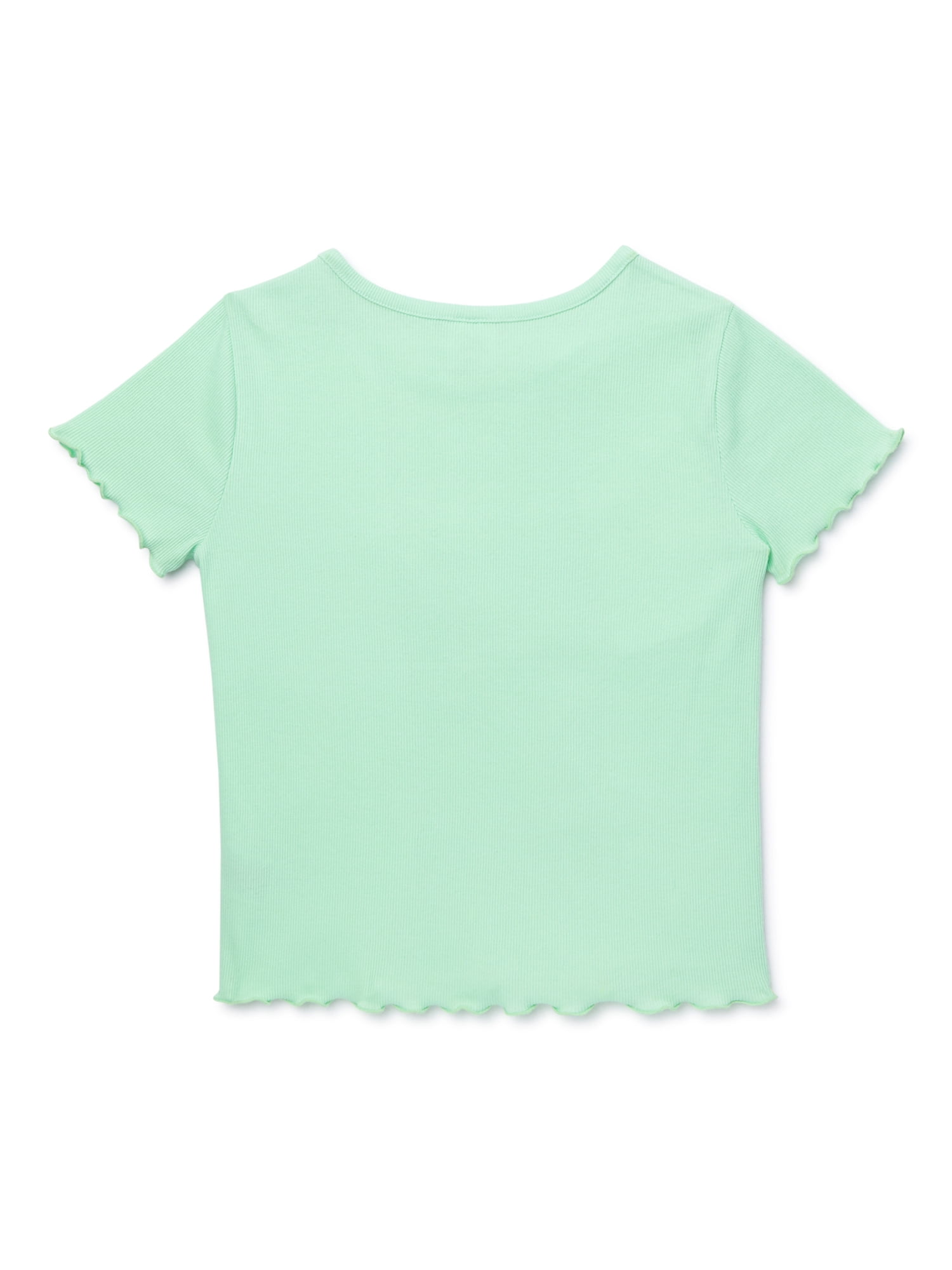 Wonder Nation Little Girls' & Big Girls' Knit Short Sleeve Rib T-Shirt