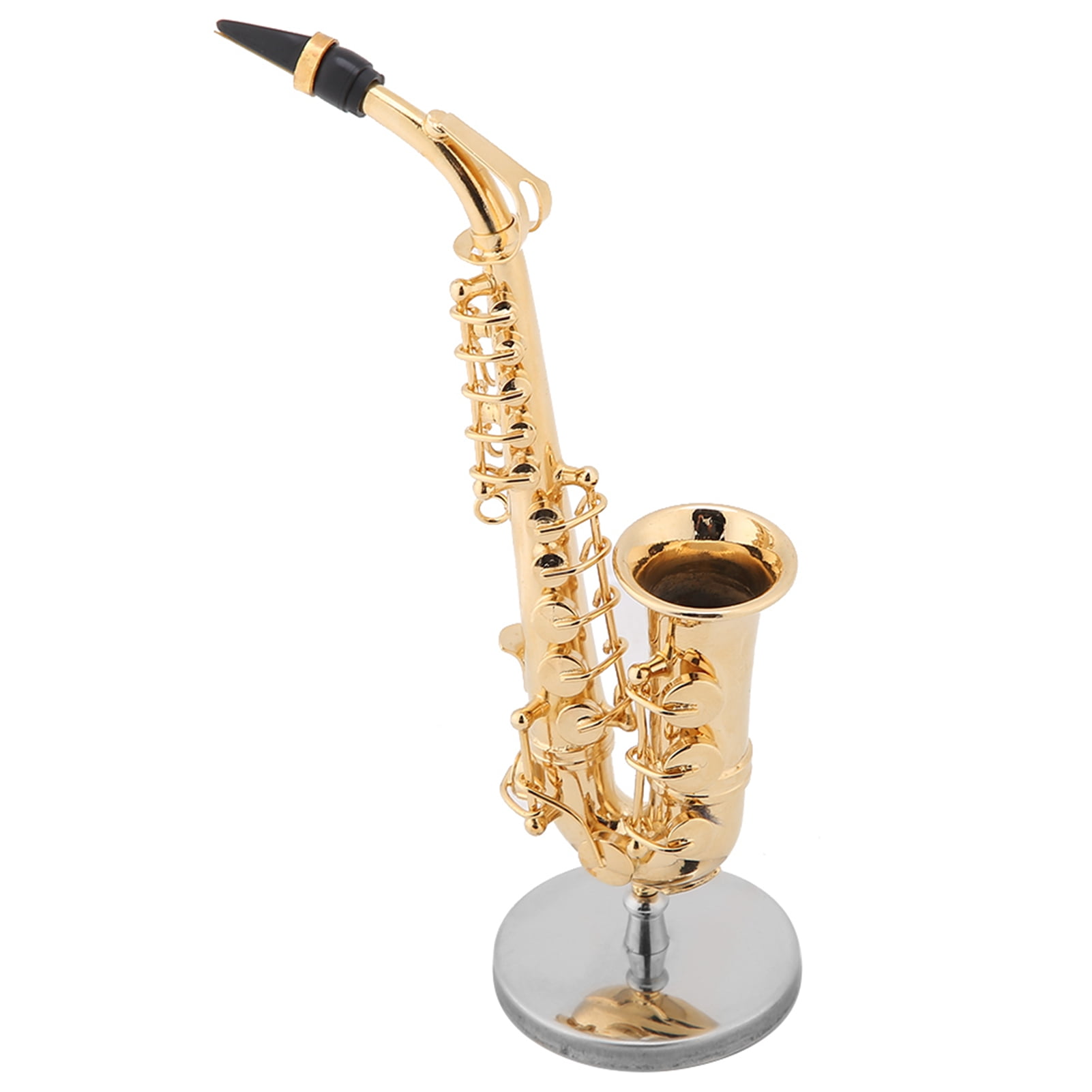 Miniature Saxophone, Mini Small Saxophone Stand, Instrument Model, Brass Ornaments, Miniature
