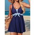 thumbnail image 5 of DOKOTOO Womens Tankini Bathing Suits 2 Piece Printed Swimsuits Tummy Control Tie Knot Swim Dress with High Waisted Boyshort, 5 of 10