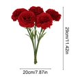 thumbnail image 3 of Artificial Carnation Bouquet, Silk Fake Flower Bouquet for Wedding Centerpiece, 11 Inch Tall Floral Arrangement - Home Decor Photo Prop, No Maintenance, Includes Ribbon(Red), 3 of 6